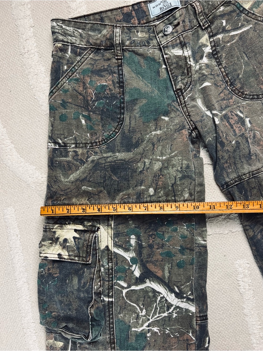 REVICE Denim Amelia Pant Oakland Cargo Pants Low Rise Revice Camo Pants Size 25 - Picture 10 of 15
